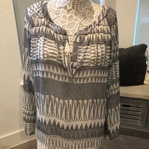 Black and white sheer blouse